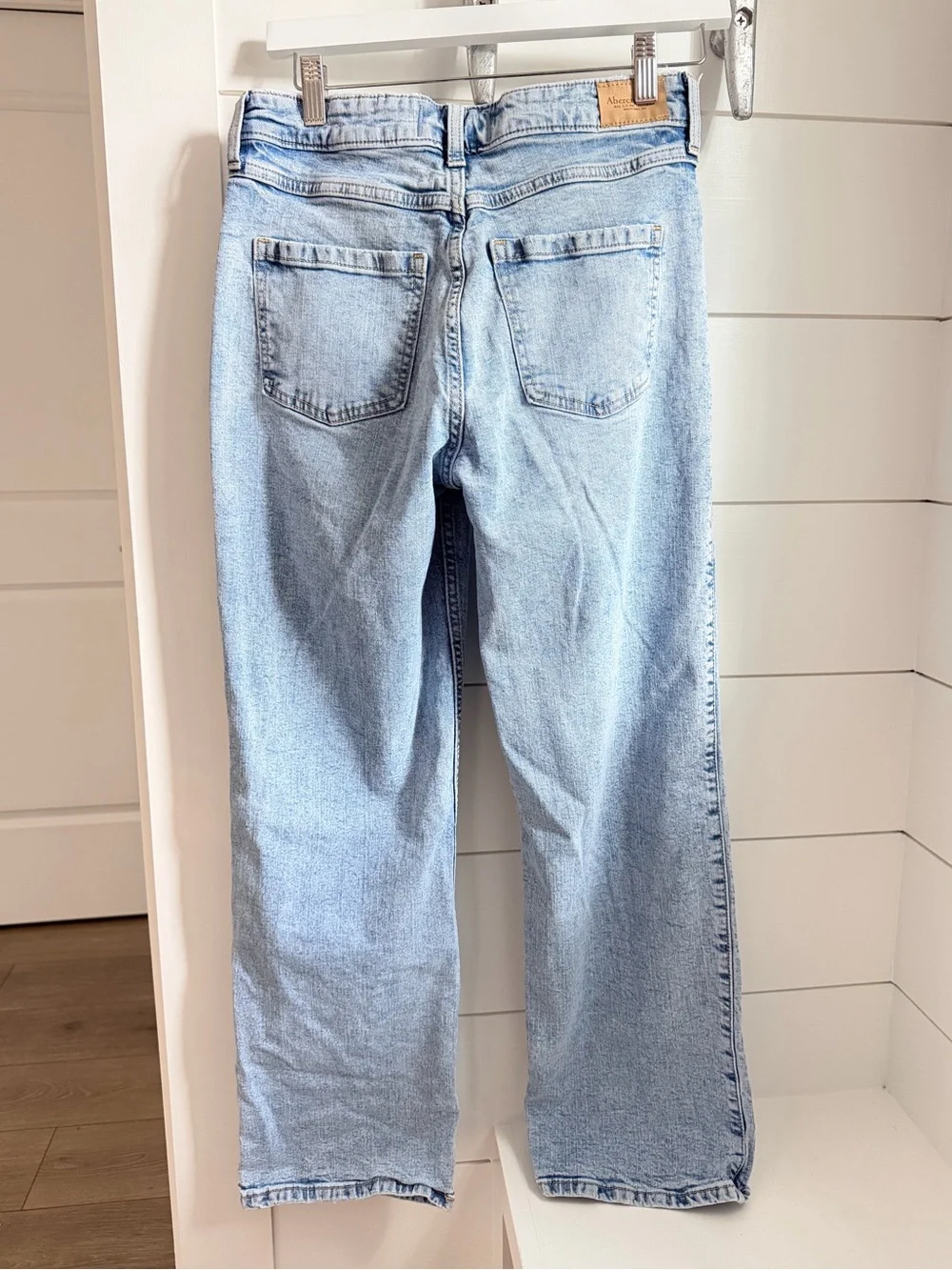 High Rise Wide Leg Jeans Size 17/18 Regular Light Wash Abercrombie & Fitch Kids
